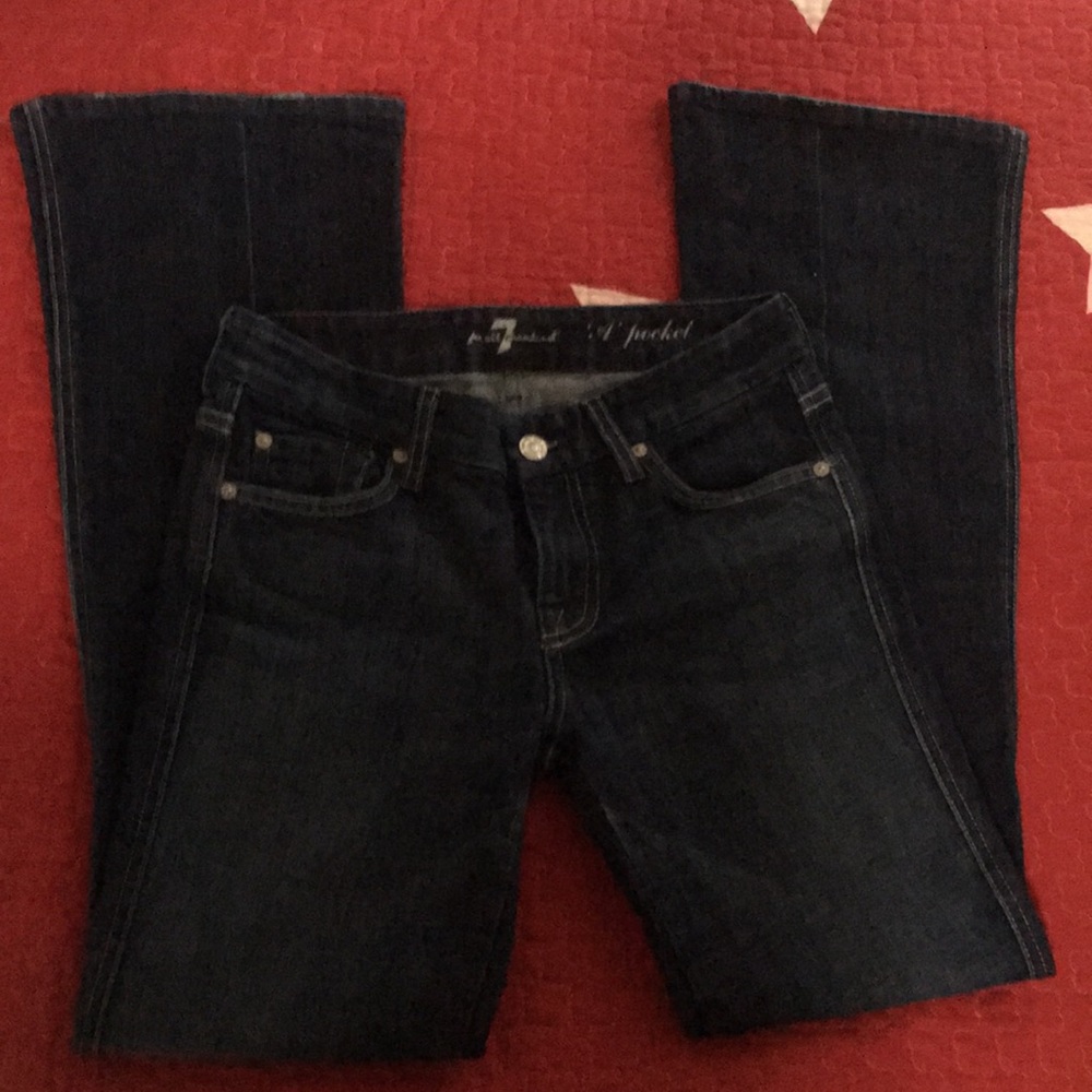 7 for all Mankind “A” pocket boot cut jeans, 26